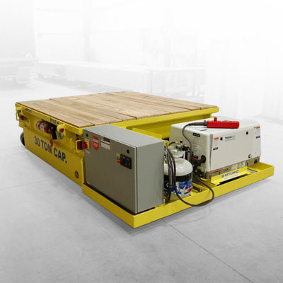 propane-powered steerable transfer cart